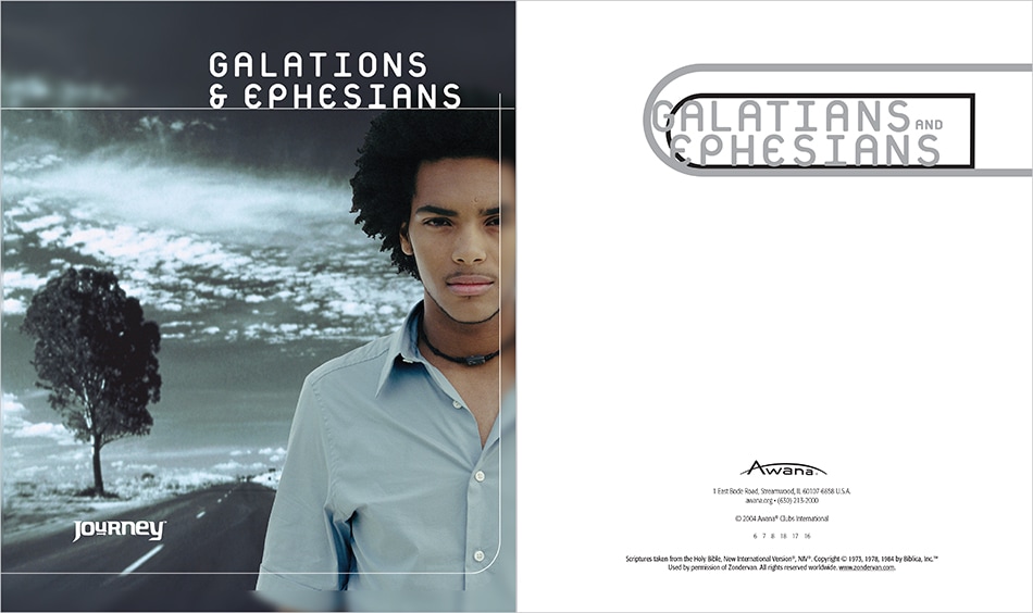 AwanaYM Journey Galatians-Ephesians Bible Study Cover and Copyright
