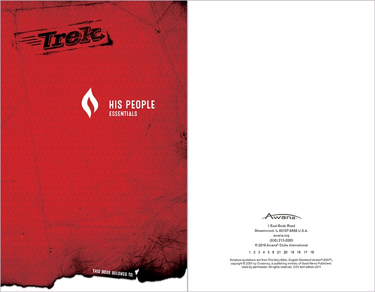 AwanaYM Trek His People Essentials - Cover and Copyright