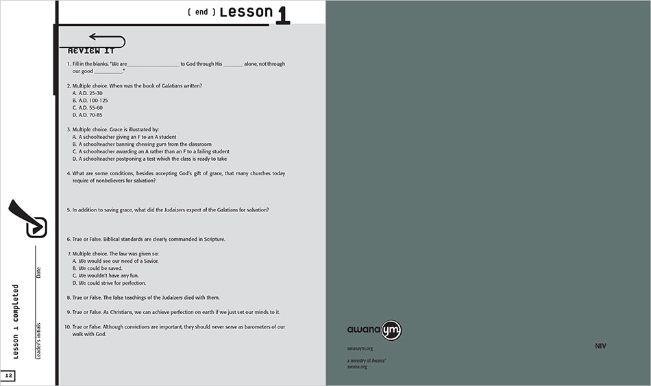 Sample Lesson page 12 and Back Cover
