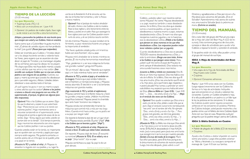 Sample Lesson page 16 and 17