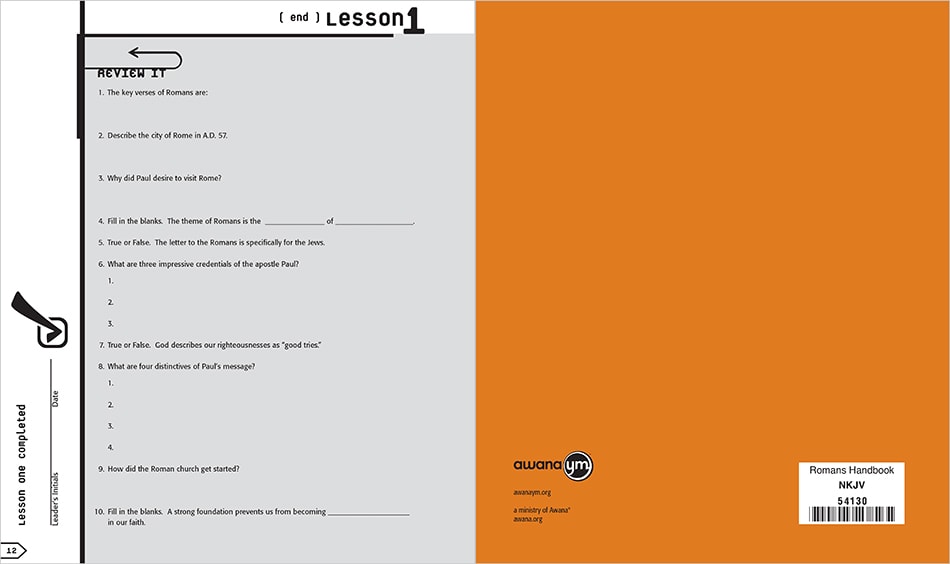 Sample Lesson page 12 and Back Cover
