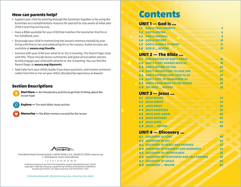 Copyright and Table of Contents